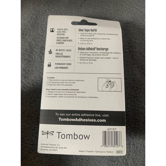 Tombow Glue Tape Refill 1/3" X 39 Ft Double Sided Permanent Bond Ruban Adhesif - Picture 2 of 3